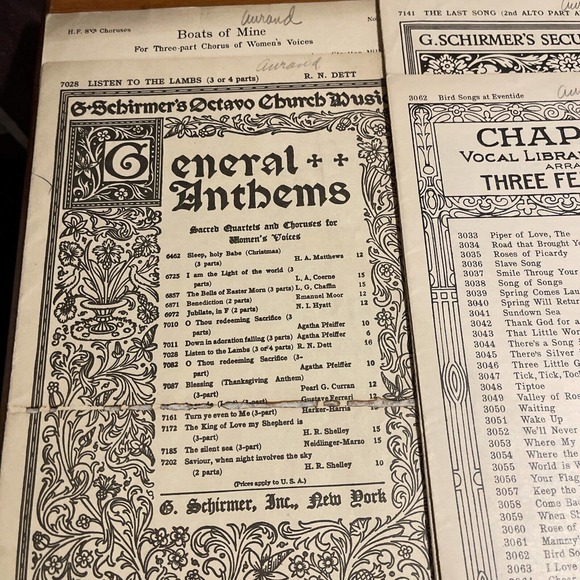 1920’s Antique Sheet Music Pamphlets - Hymnal's, Women's Trio Voices Lot Of 6 - Picture 2 of 4